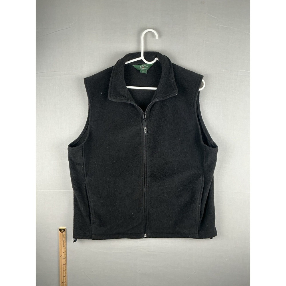 Woolrich Vest Mens Large Black‎ Fleece Full Zip Sleeveless Outdoor Hiking Warm